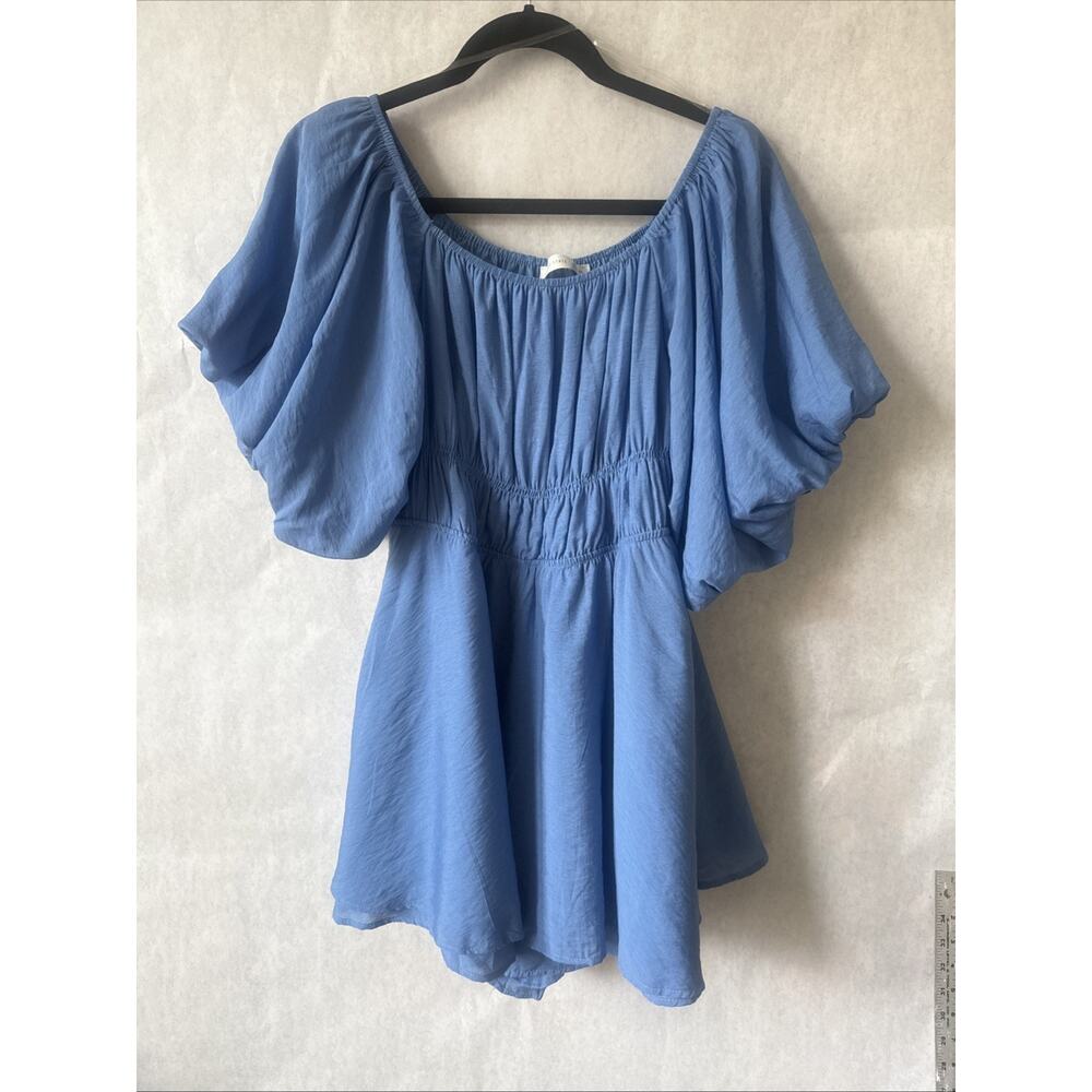 NWT $85!! Altar’d State Size XXL Blue Romper Dress W Shorts Festival Romantic